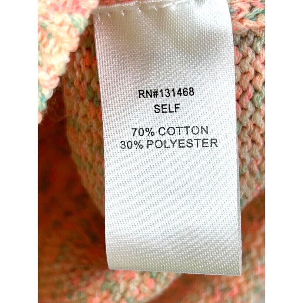 Fate Women Sz L Sweater Peach Puff Short Sleeve Crew Neck Cotton Blend Knit R3 - Picture 11 of 12
